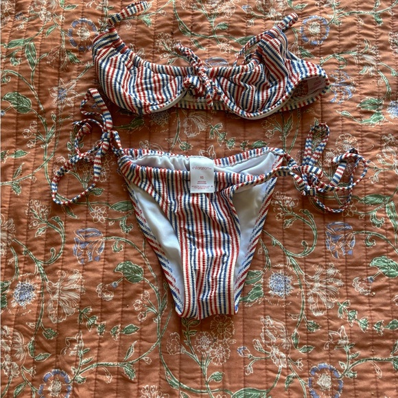 Xhilaration Red and Blue Bikini Swim Set - Picture 1 of 1